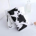 Women's Cute Versatile Faux Leather Cow Print Long Wallet